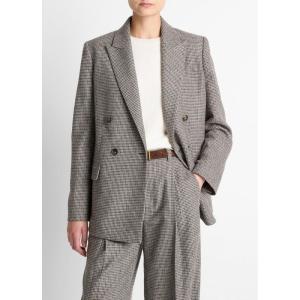 imageVince Womens Houndstooth Double Breasted Blazer
