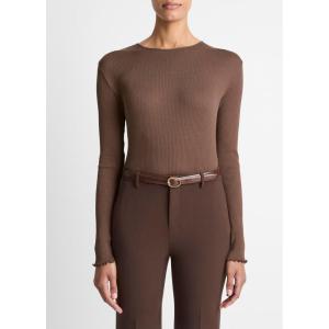 image:imageVince Womens Ruffled Edge LS Crew