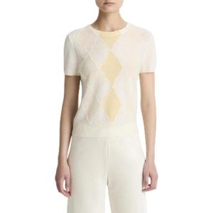 image:imageVince Womens Hand Cut Argyle SSLVCremaPalazzoButter