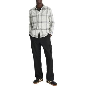 image:imageVince Mens Plaid Knit Shirt JKTLt H Grey Combo