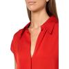 image:imageVince Womens Cap Sleeve Hidden Placket BlousePoppy