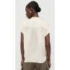 image:imageVince Womens Gathered Neck Cap Sleeve Silk BlouseCrme