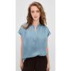 image:imageVince Womens Gathered Neck Cap Sleeve Silk BlouseDel Mar