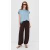 image:imageVince Womens Gathered Neck Cap Sleeve Silk BlouseDel Mar