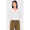 image:imageVince Womens Shirred Long Sleeve TopOptic White