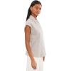 image:imageVince Womens Ticking Stripe Cap SLV BlouseTaupe Wood