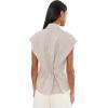 image:imageVince Womens Ticking Stripe Cap SLV BlouseTaupe Wood