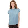 image:imageVince Womens Gathered Neck Cap Sleeve Silk BlouseDel Mar