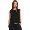 image:imageVince Womens Linen Crew Neck ShellBlack