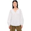 image:imageVince Womens Shirred Long Sleeve TopOptic White