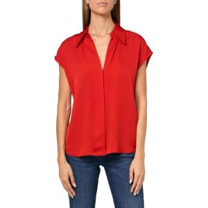 image:imageVince Womens Cap Sleeve Hidden Placket BlousePoppy