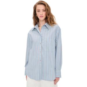 image:imageVince Womens Stripe Button Down ShirtDel Mar Multi