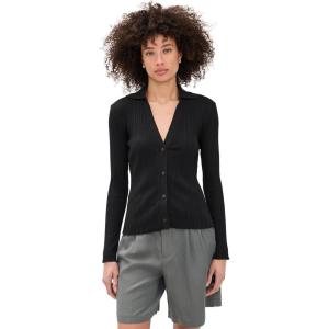 image:imageVince Womens Variegated Rib PoloBlack