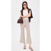 image:imageVince Womens Ticking Striped Crop Flare TrouserTaupe Wood