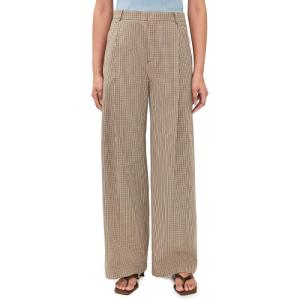 image:imageVince Womens Camille Wide Leg TrousersLt Wheatstone Check