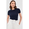 image:imageVince Womens Texture Short Sleeve Crew PulloverNavy