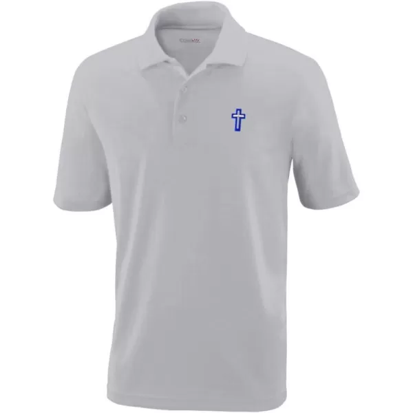 Custom Performance Golf Tees Blue Chaplain Cross Embroidery Polyester