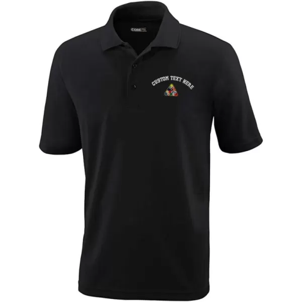Custom Polo Performance Shirt Pool Balls Embroidery Design Polyester Golf Shirt