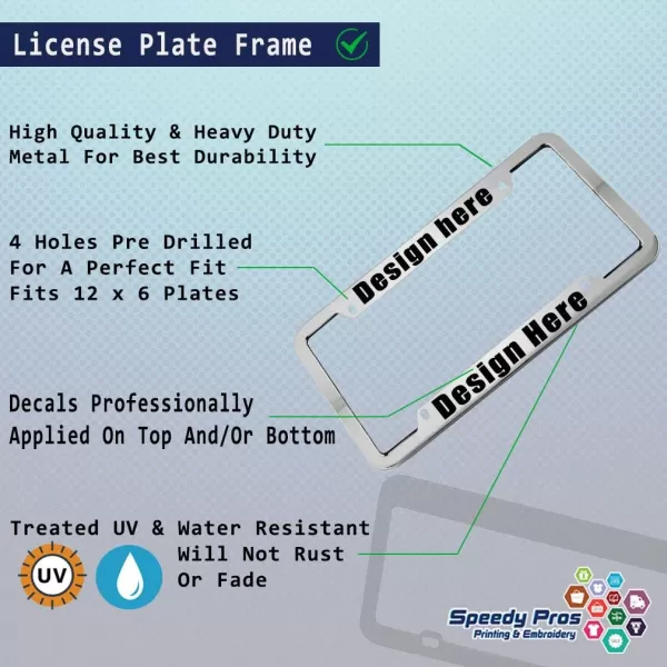 My Other Ride is A Horse Style 2 Zinc Metal License Plate Frame Car Auto Tag Holder - Chrome 4 Holes
