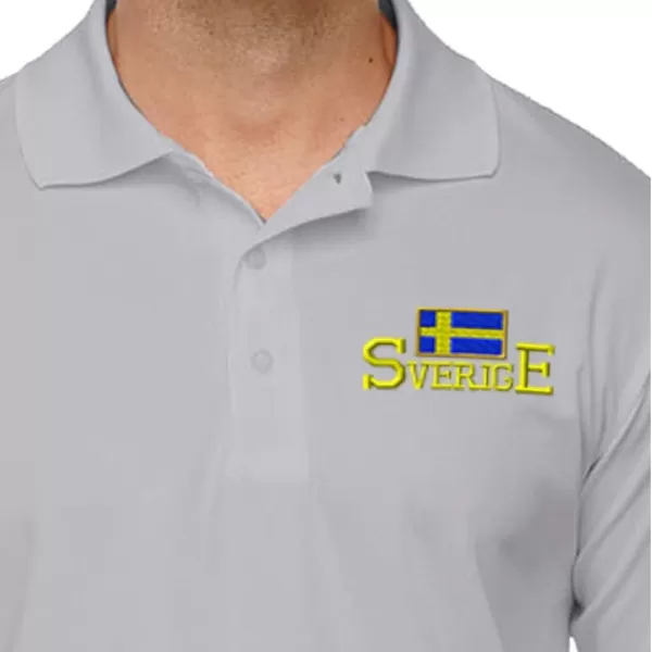 Performance Golf Tees Swedish Flag Sweden Sverige Embroidery Polyester