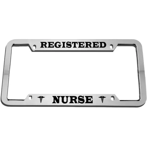 Registered Nurse Zinc Metal License Plate Frame Car Auto Tag Holder Chrome 4 Holes