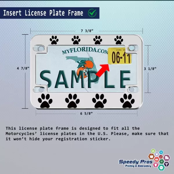 Speedy Pros Custom Text Personlized Haiti Country Flag Metal Bike License Plate Frame Motorcycle Tag Holder - Chrome 4 Holes