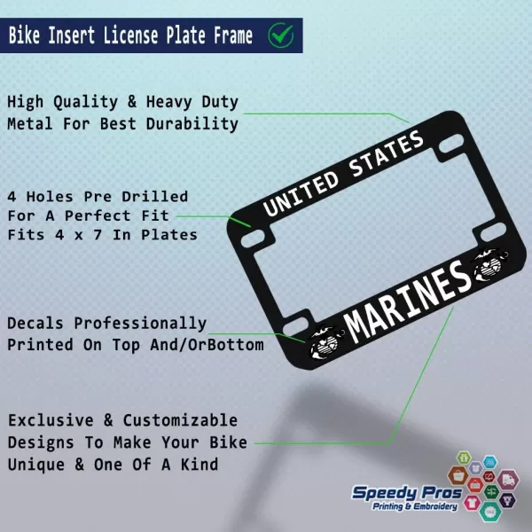 Speedy Pros Custom Text Personlized Italy Country Flag Metal Bike License Plate Frame Motorcycle Tag Holder - Black 4 Holes