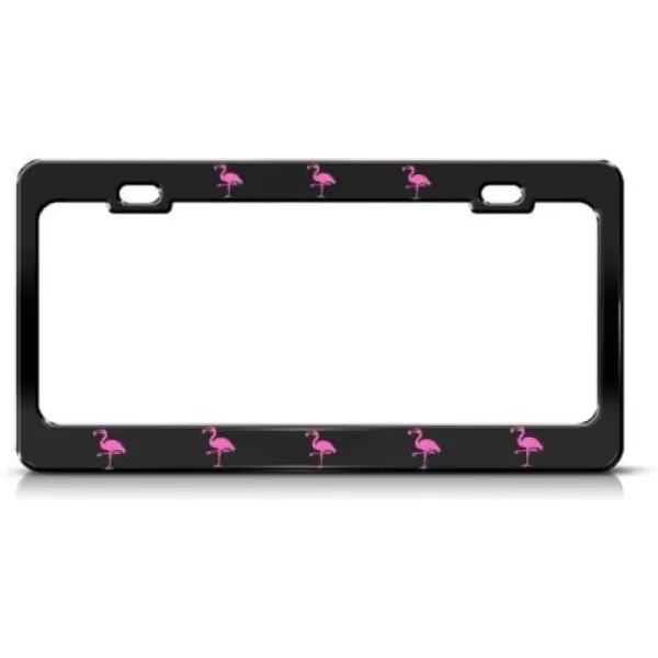 Speedy Pros Pink Flamingo Animal Metal License Plate Frame Tag Holder