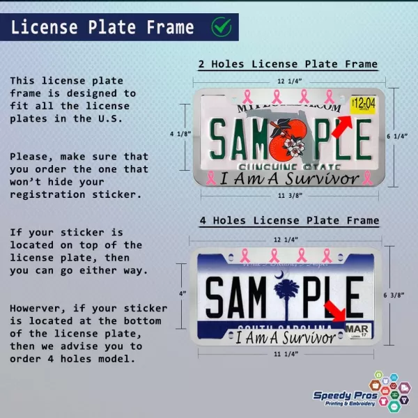 Texas The Lone Star State Zinc Metal License Plate Frame Car Auto Tag Holder - Chrome 2 Holes