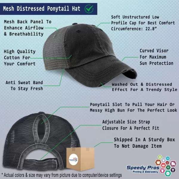 imageCustom Womens Ponytail Cap Air Force Emblem Embroidery Cotton Strap ClosureBlack Design Only