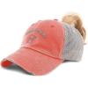 imageCustom Womens Ponytail Cap Minnesota State Map Mn Embroidery CottonCoral Personalized Text Here