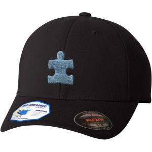 imageAutism Puzzle Flexfit Adult ProFormance Branded Hat Black LargeXLarge
