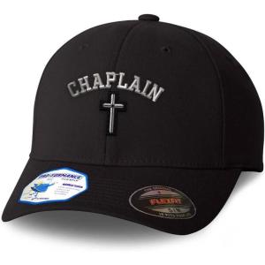 imageCustom Flexfit Hats for Men ampamp Women Cristian Chaplain Cross Embroidery Polyester Dad Hat Baseball CapBlack Design Only