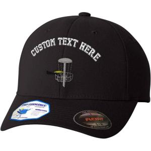 imageCustom Flexfit Hats for Men ampamp Women Disc Golf A Embroidery Disc Golf Polyester Dad Hat Baseball CapBlack Personalized Text Here