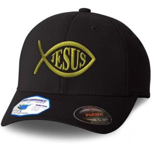 imageCustom Flexfit Hats for Men ampamp Women Jesus Fish Christian Christ Embroidery Polyester Dad Hat Baseball CapBlack Design Only