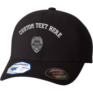 imageCustom Flexfit Hats for Men ampamp Women Security Badge Embroidery Police Officer Polyester Dad Hat Baseball CapBlack Personalized Text Here