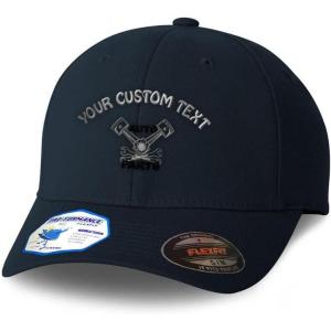 imageCustom Flexfit Hats for Men ampamp Women Vintage Piston Sign Mechanic Embroidery Polyester Dad Hat Baseball CapDark Navy Personalized Text Here