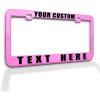 imageCustom License Plate Frame Custom Personalized Text Funny Metal Cute Car Accessories License Plate Holder Chrome 2 Holes 1 FrameSoft Pink 2 Holes