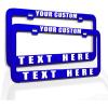 imageCustom License Plate Frame Custom Personalized Text Funny Metal Cute Car Accessories License Plate Holder Chrome 2 Holes Set of 2Blue 2 Holes