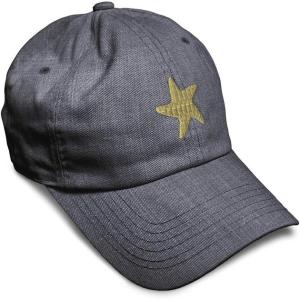 imageCustom Soft Baseball Cap Gold Starfish Embroidery Ocean and Twill Cotton Dad Hats for Men WomenDark Denim Design Only