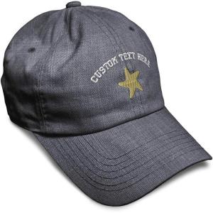 imageCustom Soft Baseball Cap Gold Starfish Embroidery Ocean and Twill Cotton Dad Hats for Men WomenDark Denim Personalized Text Here