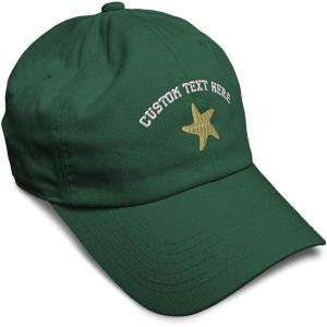 imageCustom Soft Baseball Cap Gold Starfish Embroidery Ocean and Twill Cotton Dad Hats for Men WomenForest Green Personalized Text Here