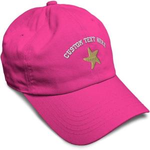 imageCustom Soft Baseball Cap Gold Starfish Embroidery Ocean and Twill Cotton Dad Hats for Men WomenHot Pink Personalized Text Here