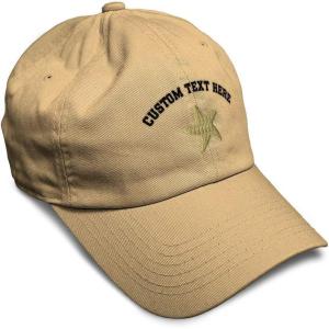 imageCustom Soft Baseball Cap Gold Starfish Embroidery Ocean and Twill Cotton Dad Hats for Men WomenKhaki Personalized Text Here