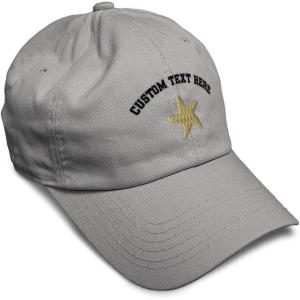 imageCustom Soft Baseball Cap Gold Starfish Embroidery Ocean and Twill Cotton Dad Hats for Men WomenLight Grey Personalized Text Here