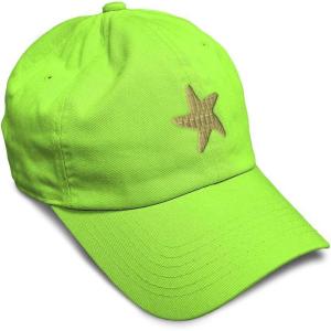 imageCustom Soft Baseball Cap Gold Starfish Embroidery Ocean and Twill Cotton Dad Hats for Men WomenLime Design Only