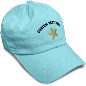 imageCustom Soft Baseball Cap Gold Starfish Embroidery Ocean and Twill Cotton Dad Hats for Men WomenMint Personalized Text Here