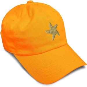 imageCustom Soft Baseball Cap Gold Starfish Embroidery Ocean and Twill Cotton Dad Hats for Men WomenOrange Design Only