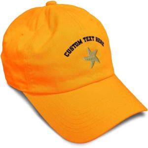 imageCustom Soft Baseball Cap Gold Starfish Embroidery Ocean and Twill Cotton Dad Hats for Men WomenOrange Personalized Text Here
