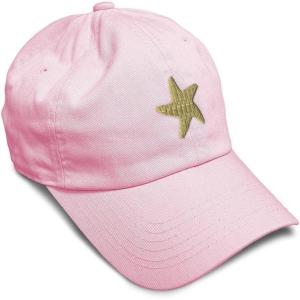 imageCustom Soft Baseball Cap Gold Starfish Embroidery Ocean and Twill Cotton Dad Hats for Men WomenSoft Pink Design Only